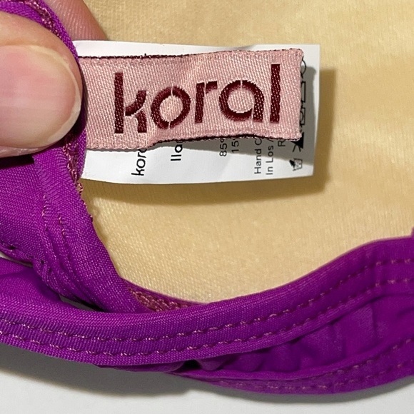 KORAL Swim Bikini Set Bandeau Top Tie Bottoms S/M - Picture 8 of 17